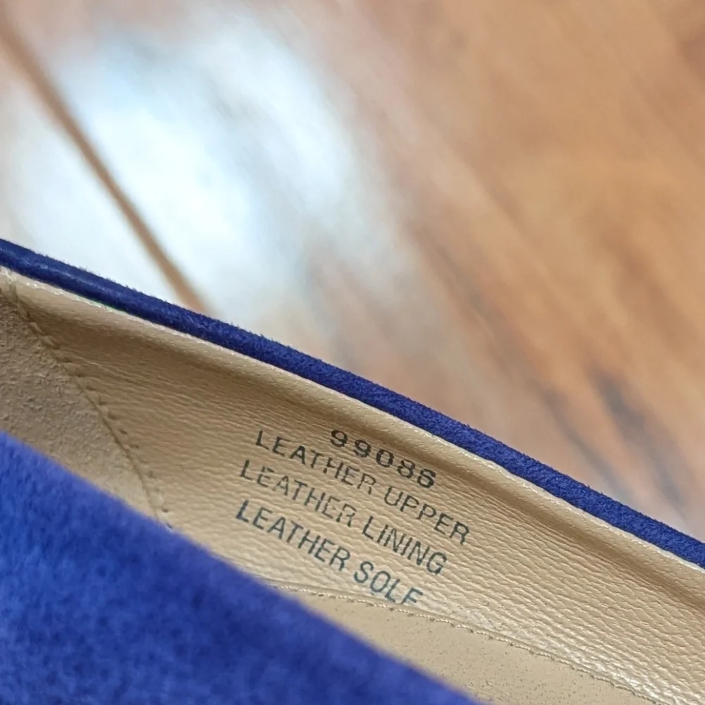 J. Crew Blue Genuine Suede Leather Pointed Toe Heels Women's 6.5‎ Pumps Office